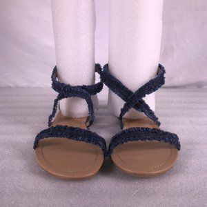 Call It Spring Crireniel Navy Denim Flat Sandal
